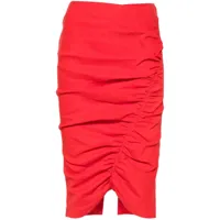 pinko jupe crayon à volants - rouge