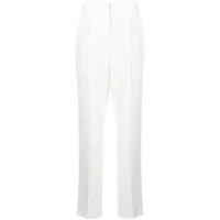 emporio armani pantalon droit à détails de plis - blanc