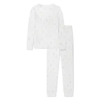 ralph lauren kids pyjama à logo imprimé - blanc