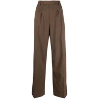 briglia 1949 pantalon de tailleur à plis marqués - marron