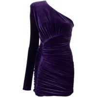 alexandre vauthier robe courte froncée asymétrique à une épaule - violet