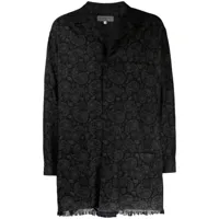 yohji yamamoto manteau r-jq à motif cachemire - noir