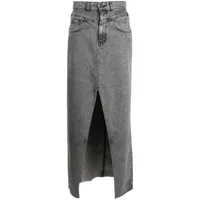 the mannei jupe en jean aluta à taille haute - gris