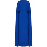 valentino garavani robe longue cady couture en soie - bleu