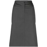 courrèges jupe droite à patch logo - gris