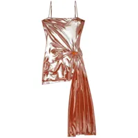 diesel robe courte d-blas à design métallisé - rose