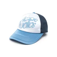 acne studios chapeau en mesh à logo floqué - bleu