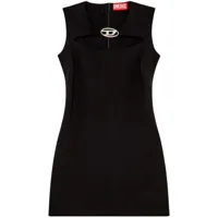 diesel robe courte à plaque logo - noir
