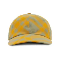 burberry casquette à carreaux - jaune