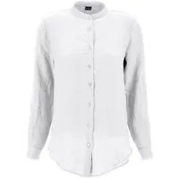 fay chemise en lin à carreaux - blanc