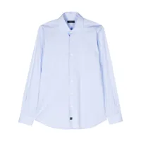 fay chemise en coton à patch logo - bleu