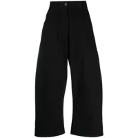 studio nicholson pantalon en coton chalco à coupe ample - noir