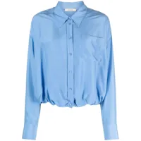 dorothee schumacher chemise en soie à ourlet élastiqué - bleu