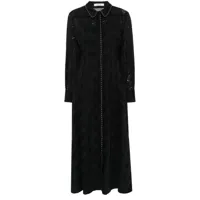 dorothee schumacher robe mi-longue en coton à détails de clous - noir