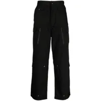 white mountaineering pantalon en coton à coupe droite - noir