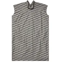 balenciaga robe courte en coton à imprimé bb - gris