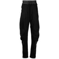 julius pantalon de jogging en coton à empiècements - noir