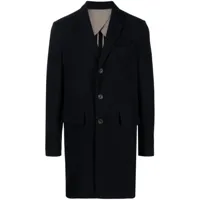 corneliani manteau en laine vierge à boutonnière - bleu