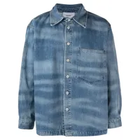 bonsai chemise en jean salty à imprimé tie-dye - bleu