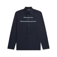 fred perry chemise en coton à slogan imprimé - noir
