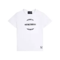 fred perry t-shirt en coton à slogan imprimé - blanc