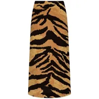 oscar de la renta jupe crayon tiger en jacquard - tons neutres