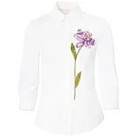 carolina herrera chemise en coton à fleurs brodées - blanc
