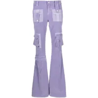 blumarine pantalon cargo à coupe bootcut - violet