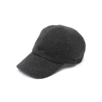 kiton casquette en cachemire à logo brodé - gris