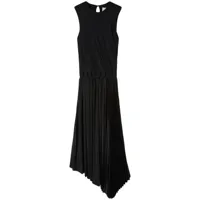 jil sander robe design sans manches à plis - noir