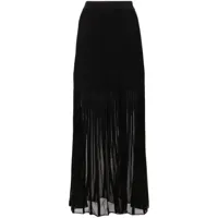 claudie pierlot jupe portefeuille à design plissé - noir