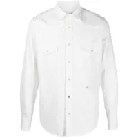 jacob cohën chemise en jean à logo brodé - blanc