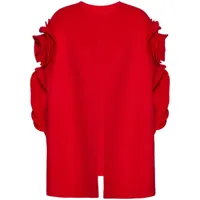 valentino garavani cape compact drap à appliques roses - rouge