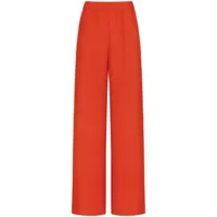 valentino garavani pantalon en soie à coupe droite - orange
