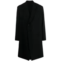 yohji yamamoto manteau à revers crantés - noir