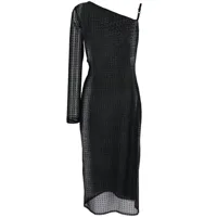 courrèges robe courte asymétrique à effet de transparence - noir