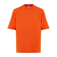 ferragamo t-shirt en coton à logo appliqué - orange