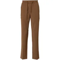 sandro pantalon chino à taille élastiquée - marron