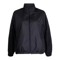 alexander wang veste zippée coaches à fines rayures - bleu