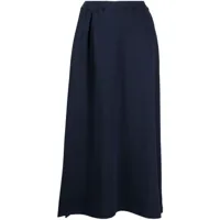 yohji yamamoto jupe plissée à taille haute - bleu