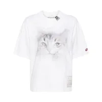 maison mihara yasuhiro t-shirt en coton à imprimé chat - blanc