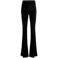 bally pantalon en velours à taille haute - noir