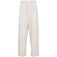 lemaire pantalon droit à taille élastiquée - blanc