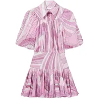 pucci robe plissée à imprimé irude - rose