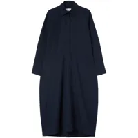 jil sander robe-chemise en coton biologique à manches longues - bleu