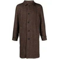 altea manteau en laine vierge à chevrons - marron