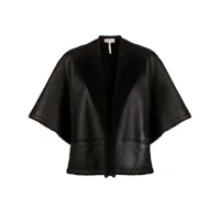 hermès pre-owned veste en cuir à manches courtes (années 1990-2000) - marron