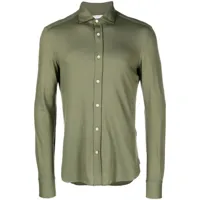 boglioli chemise en coton piqué à manches longues - vert