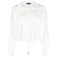 maje chemise en coton à coupe crop - blanc