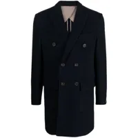 corneliani manteau en laine vierge à boutonnière croisée - bleu